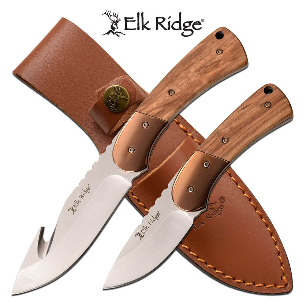 SET DE CUCHILLOS ELK RIDGE ER-200-10BR FIXED BLADE KNIFE SET - El Viajero del Norte