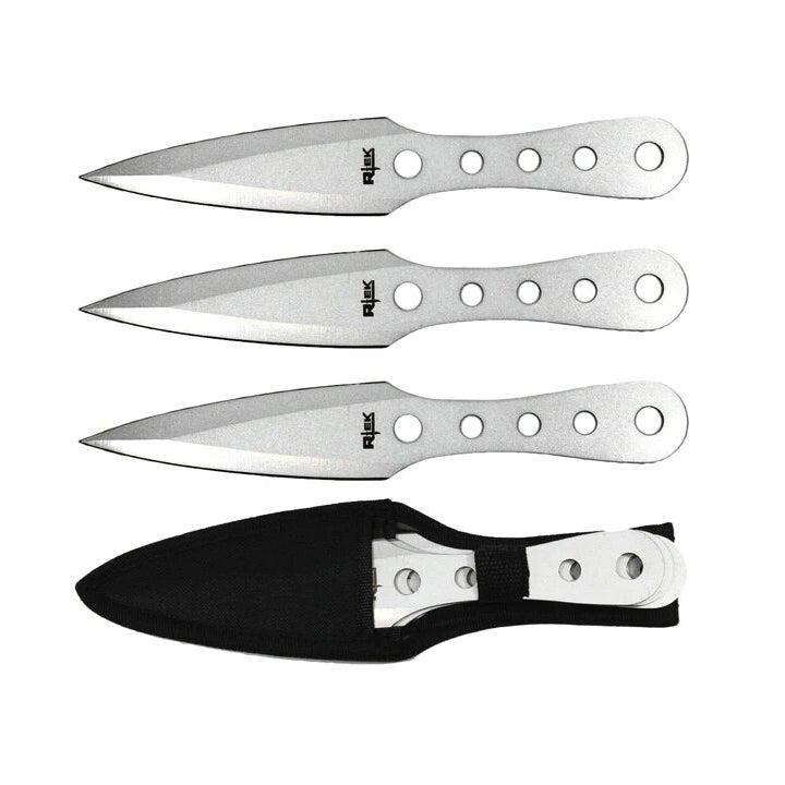 SET DE CUCHILLOS de lanzamiento RTEK 3 PIEZAS SILVER 6.5"