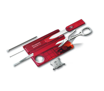 SwissCard Lite, rojo transparente, LED blanco