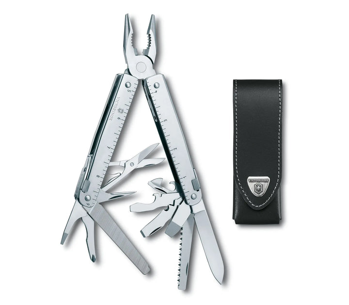 SwissTool X, en estuche de piel 23 USOS