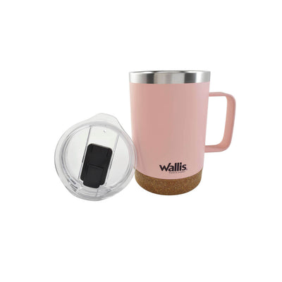TAZA TERMICA DE ACERO INOX,350 ML,ROSA