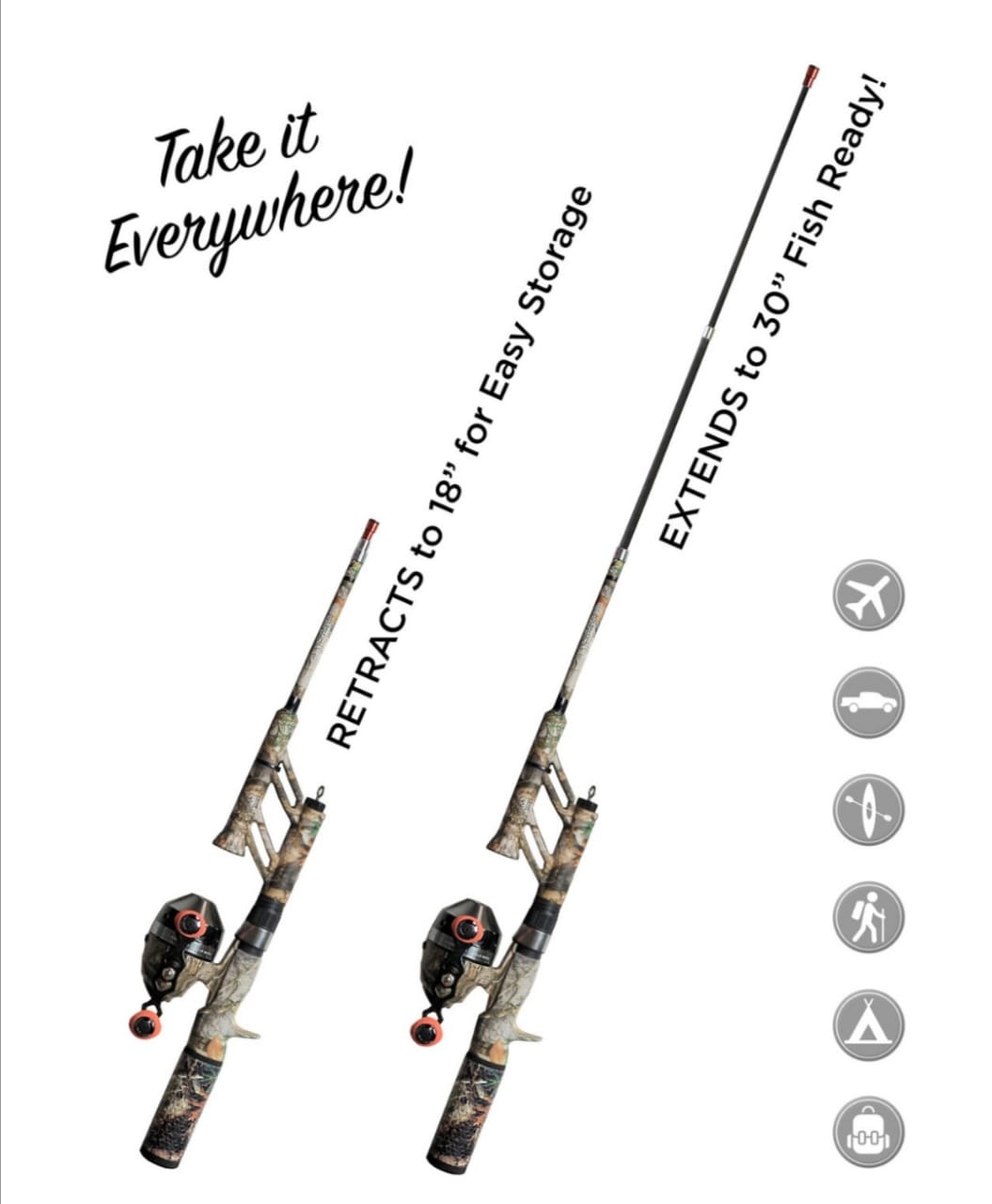 Microcombo caña y carrete telescópico Realtree - El Viajero del Norte