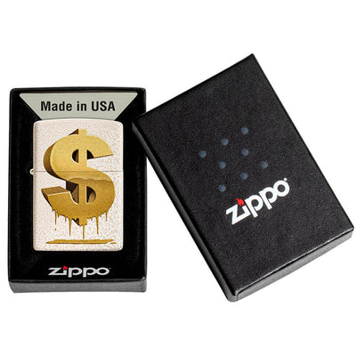 ENCENDEDOR ZIPPO MELTED DOLLAR MERCURY GLASS