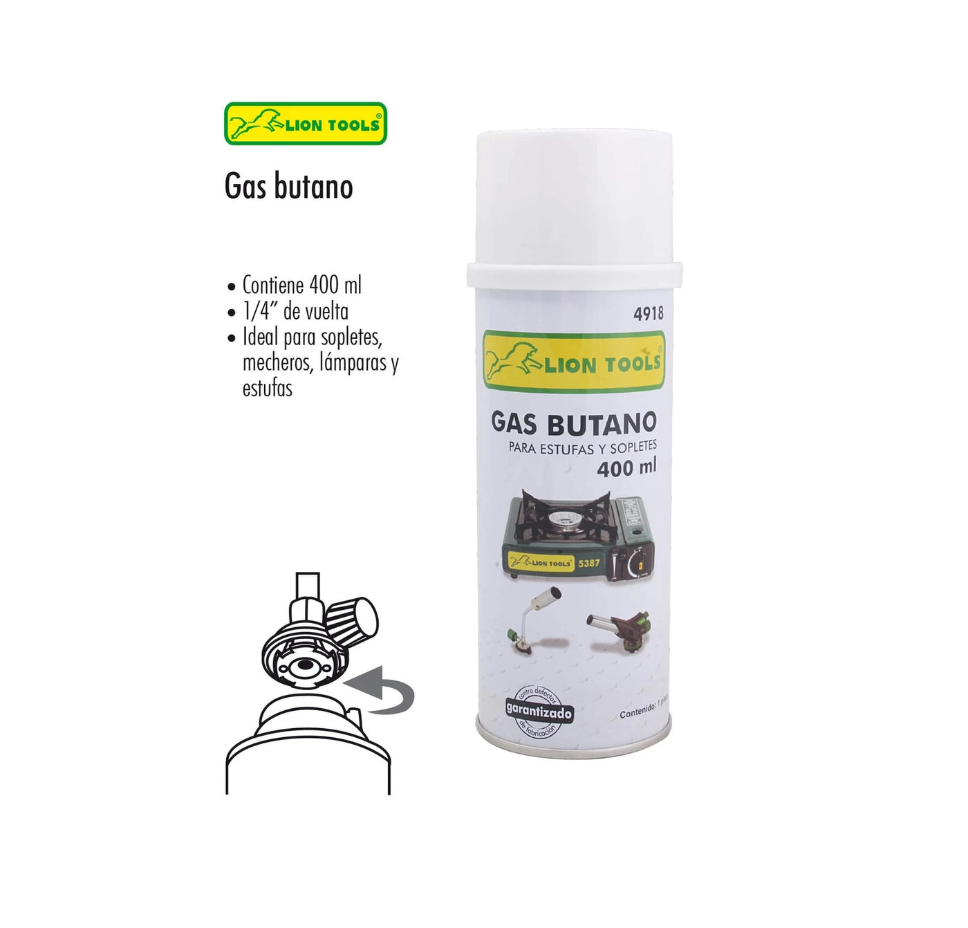 GAS BUTANO PARA ESTUFA 400mls